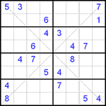 Судоку Х 8х8 #2 трудный