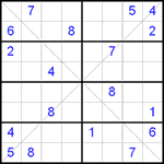 Судоку Х 8х8 #3 трудный