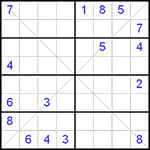 Судоку Х 8х8 #1 очень трудный