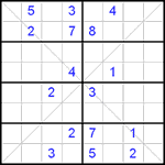 Судоку Х 8х8 #3 очень трудный