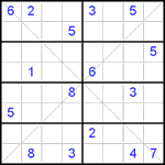 Судоку Х 8х8 #4 очень трудный