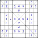 Судоку Х 9х9 #11 легкий