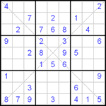 Судоку Х 9х9 #17 легкий