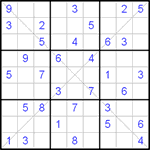 Судоку Х 9х9 #18 легкий