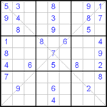Судоку Х 9х9 #25 легкий