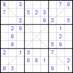 Судоку Х 9х9 #28 легкий