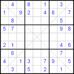 Судоку Х 9х9 #29 легкий