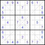 Судоку Х 9х9 #30 легкий