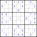 Судоку Х 9х9 #32 легкий