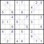 Судоку Х 9х9 #34 легкий