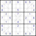 Судоку Х 9х9 #36 легкий