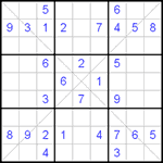 Судоку Х 9х9 #40 легкий