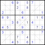 Судоку Х 9х9 #41 легкий