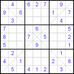 Судоку Х 9х9 #42 легкий