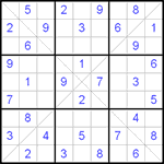 Судоку Х 9х9 #43 легкий