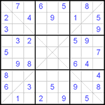 Судоку Х 9х9 #44 легкий