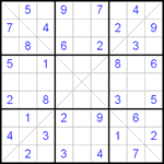 Судоку Х 9х9 #45 легкий