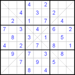 Судоку Х 9х9 #50 легкий