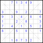 Судоку Х 9х9 #51 легкий
