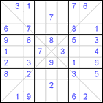 Судоку Х 9х9 #52 легкий