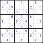 Судоку Х 9х9 #53 легкий