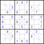 Судоку Х 9х9 #54 легкий