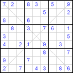 Судоку Х 9х9 #55 легкий