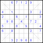 Судоку Х 9х9 #57 легкий