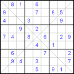 Судоку Х 9х9 #58 легкий