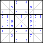 Судоку Х 9х9 #61 легкий