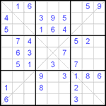 Судоку Х 9х9 #62 легкий