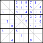 Судоку Х 9х9 #63 легкий