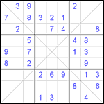 Судоку Х 9х9 #64 легкий