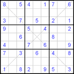Судоку Х 9х9 #66 легкий