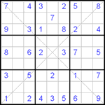 Судоку Х 9х9 #67 легкий