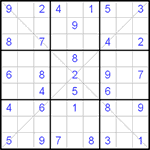 Судоку Х 9х9 #68 легкий