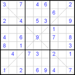 Судоку Х 9х9 #69 легкий