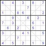 Судоку Х 9х9 #70 легкий