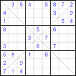 Судоку Х 9х9 #71 легкий