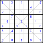 Судоку Х 9х9 #72 легкий