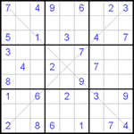 Судоку Х 9х9 #74 легкий