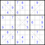 Судоку Х 9х9 #81 легкий