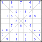 Судоку Х 9х9 #82 легкий