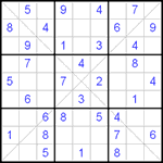 Судоку Х 9х9 #84 легкий