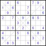 Судоку Х 9х9 #85 легкий