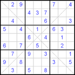 Судоку Х 9х9 #86 легкий