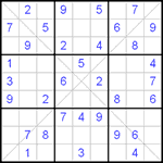 Судоку Х 9х9 #88 легкий