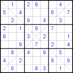 Судоку Х 9х9 #89 легкий
