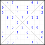 Судоку Х 9х9 #91 легкий