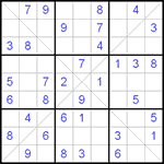 Судоку Х 9х9 #93 легкий
